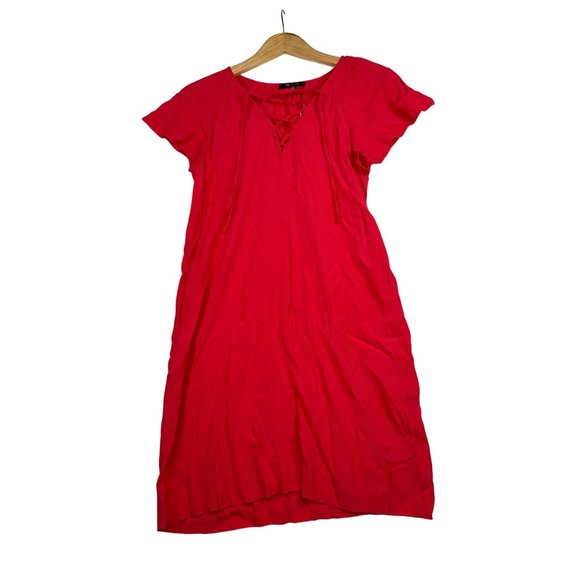 NWT Madewell‎ Short Sleeve Dress sz XS Red - Picture 1 of 6